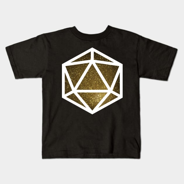D20 Decal Badge - Gold Dust Kids T-Shirt by aaallsmiles